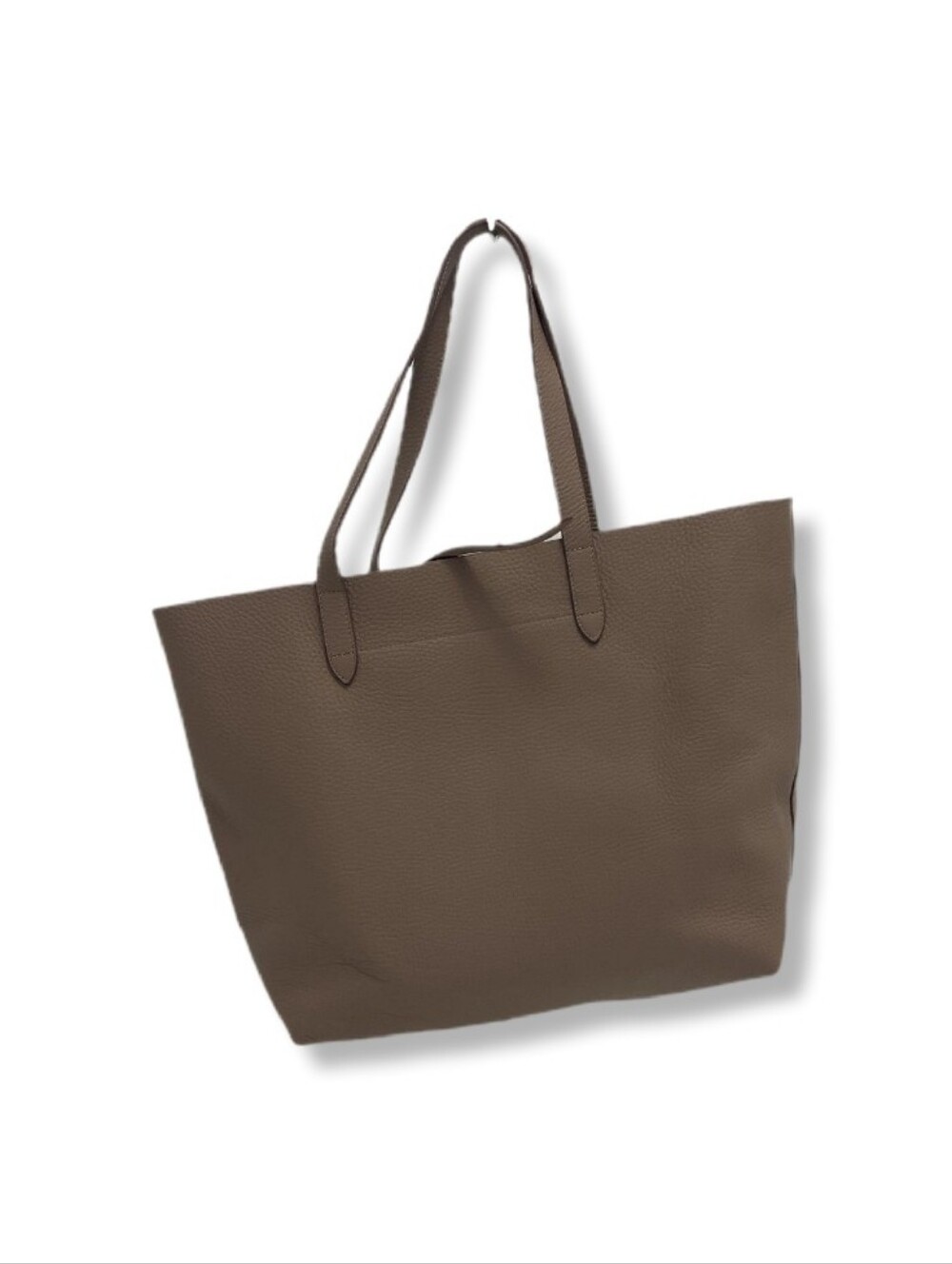 Cuyana Taupe Pebbled Leather Tote